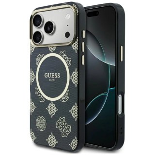 Etui Guess IML Peony Dot MagSafe na iPhone 17 Pro Max - czarne