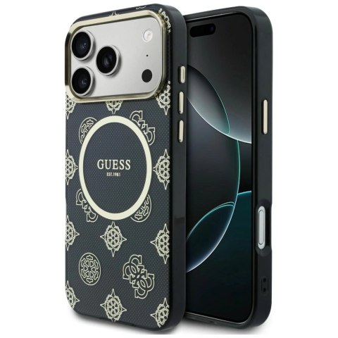 Etui Guess IML Peony Dot MagSafe na iPhone 17 Pro Max - czarne