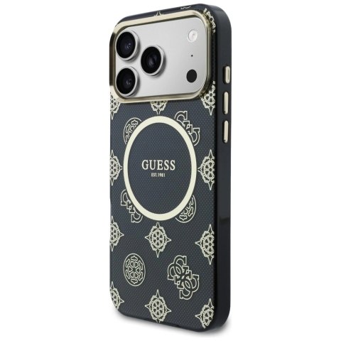 Etui Guess IML Peony Dot MagSafe na iPhone 17 Pro Max - czarne