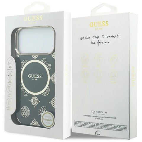 Etui Guess IML Peony Dot MagSafe na iPhone 17 Pro Max - czarne