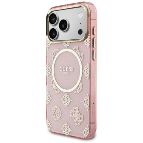 Etui Guess IML Peony Dot MagSafe na iPhone 17 Pro Max - różowe