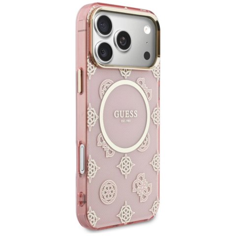 Etui Guess IML Peony Dot MagSafe na iPhone 17 Pro Max - różowe