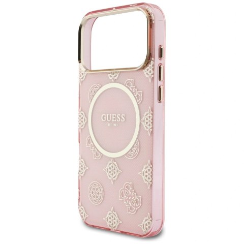 Etui Guess IML Peony Dot MagSafe na iPhone 17 Pro Max - różowe