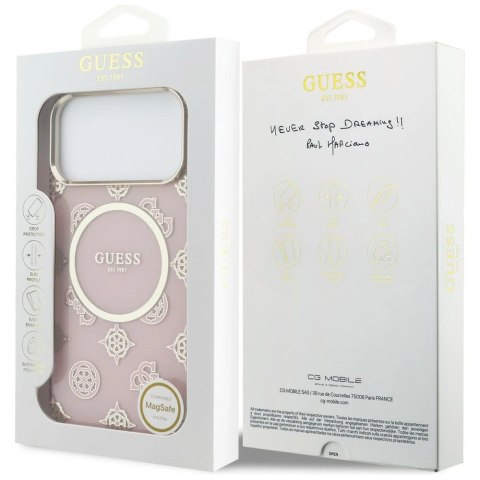 Etui Guess IML Peony Dot MagSafe na iPhone 17 Pro Max - różowe
