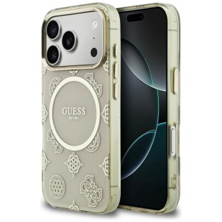 Etui Guess IML Peony Dot MagSafe na iPhone 17 Pro - beżowe