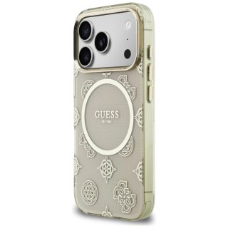 Etui Guess IML Peony Dot MagSafe na iPhone 17 Pro - beżowe