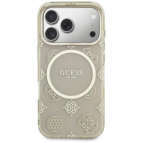 Etui Guess IML Peony Dot MagSafe na iPhone 17 Pro - beżowe