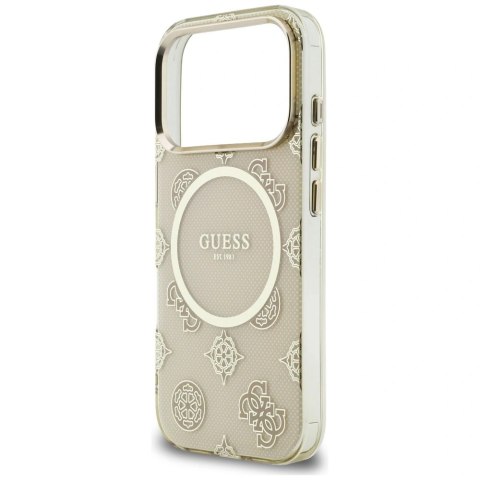 Etui Guess IML Peony Dot MagSafe na iPhone 17 Pro - beżowe