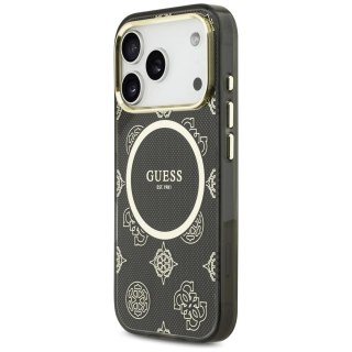 Etui Guess IML Peony Dot MagSafe na iPhone 17 Pro - czarne