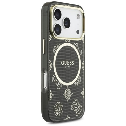 Etui Guess IML Peony Dot MagSafe na iPhone 17 Pro - czarne
