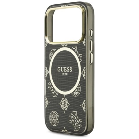 Etui Guess IML Peony Dot MagSafe na iPhone 17 Pro - czarne