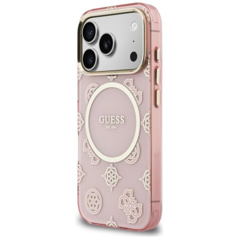 Etui Guess IML Peony Dot MagSafe na iPhone 17 Pro - różowe