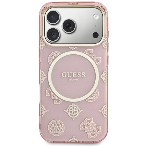 Etui Guess IML Peony Dot MagSafe na iPhone 17 Pro - różowe