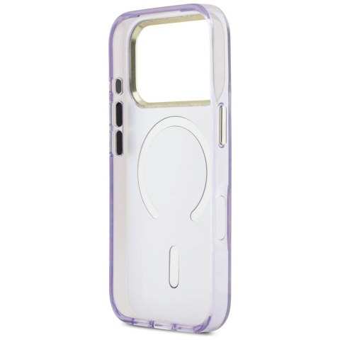 Etui Guess IML Shell Script Metal MagSafe na iPhone 17 Pro Max - fioletowe
