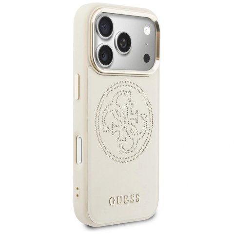 Etui Guess Perforated 4G MagSafe na iPhone 17 Pro - beżowe