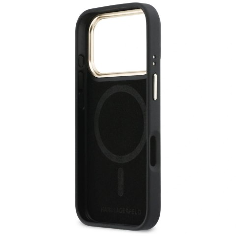 Etui Karl Lagerfeld Croco KL Script Logo MagSafe na iPhone 17 Pro - czarne