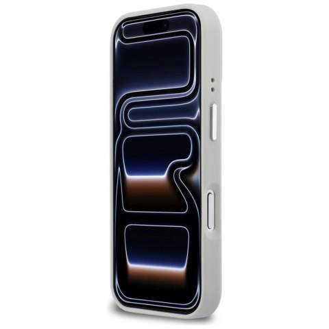 Etui Karl Lagerfeld Croco KL Script Logo MagSafe na iPhone 17 Pro - srebrne