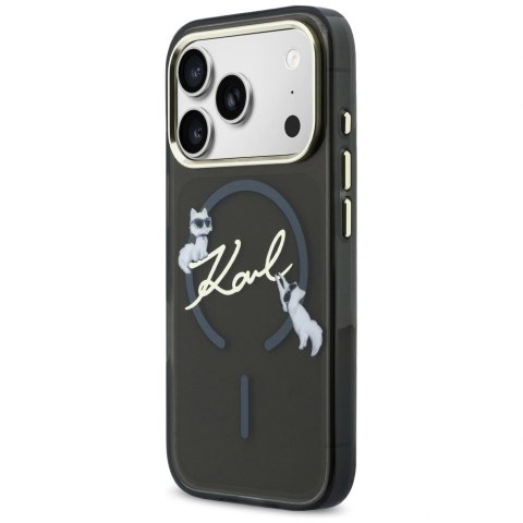 Etui Karl Lagerfeld IML Choupettes Karl Script Logo MagSafe na iPhone 17 Pro Max - czarne