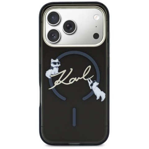 Etui Karl Lagerfeld IML Choupettes Karl Script Logo MagSafe na iPhone 17 Pro Max - czarne