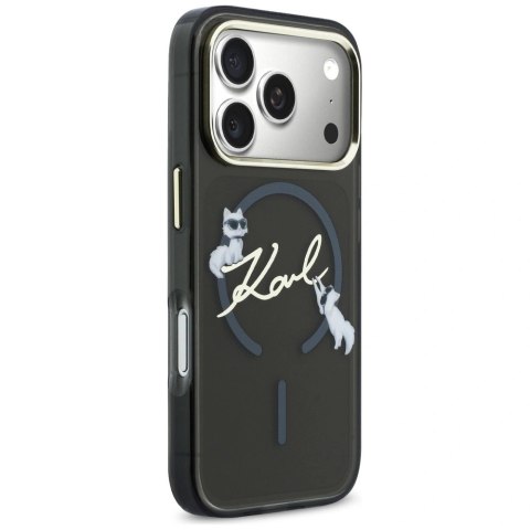 Etui Karl Lagerfeld IML Choupettes Karl Script Logo MagSafe na iPhone 17 Pro Max - czarne