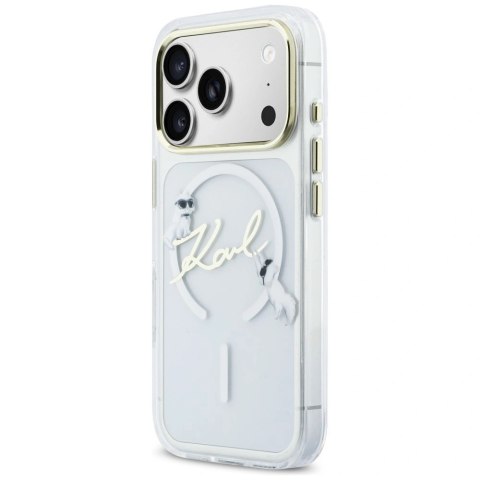 Etui Karl Lagerfeld IML Choupettes Karl Script Logo MagSafe na iPhone 17 Pro Max - przezroczyste