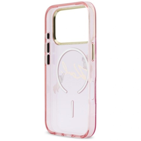 Etui Karl Lagerfeld IML Choupettes Karl Script Logo MagSafe na iPhone 17 Pro Max - różowe