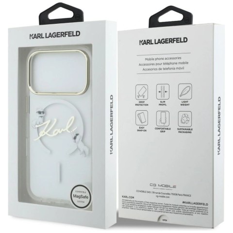 Etui Karl Lagerfeld IML Choupettes Karl Script Logo MagSafe na iPhone 17 Pro - przezroczyste