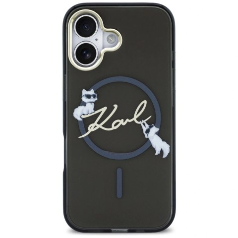 Etui Karl Lagerfeld IML Choupettes Karl Script Logo MagSafe na iPhone 17 - czarne