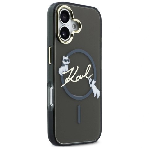 Etui Karl Lagerfeld IML Choupettes Karl Script Logo MagSafe na iPhone 17 - czarne