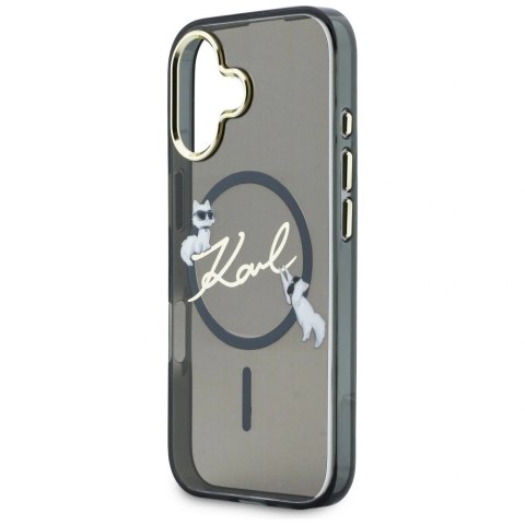 Etui Karl Lagerfeld IML Choupettes Karl Script Logo MagSafe na iPhone 17 - czarne