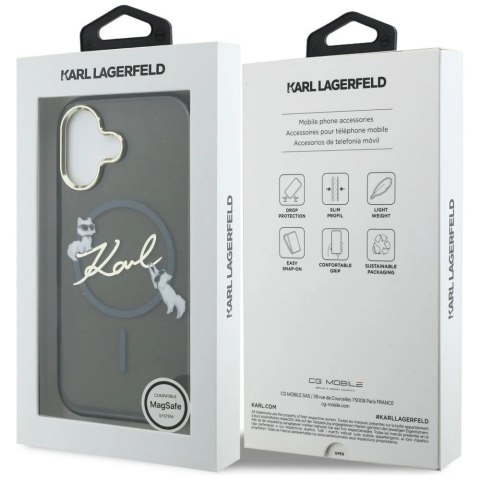 Etui Karl Lagerfeld IML Choupettes Karl Script Logo MagSafe na iPhone 17 - czarne