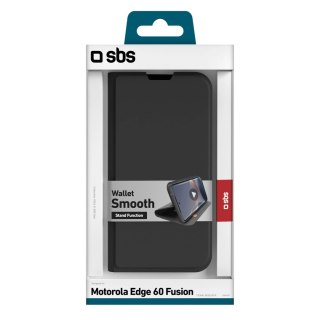 Etui SBS Wallet Smooth na Motorola Edge 60 Fusion z klapką - czarne