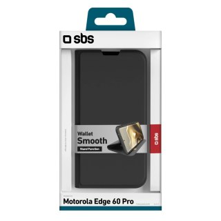 Etui SBS Wallet Smooth na Motorola Edge 60 Pro z klapką - czarne
