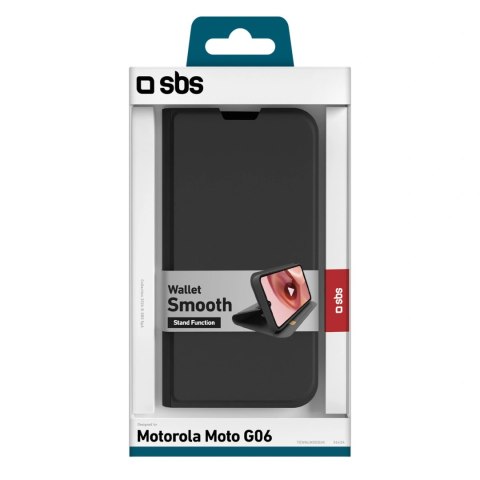 Etui SBS Wallet Smooth na Motorola Moto G06 z klapką - czarne