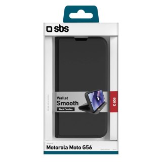 Etui SBS Wallet Smooth na Motorola Moto G56 z klapką - czarne