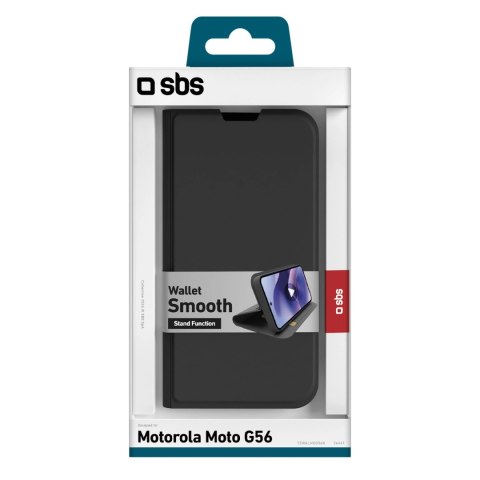 Etui SBS Wallet Smooth na Motorola Moto G56 z klapką - czarne