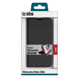 Etui SBS Wallet Smooth na Motorola Moto G86 z klapką - czarne