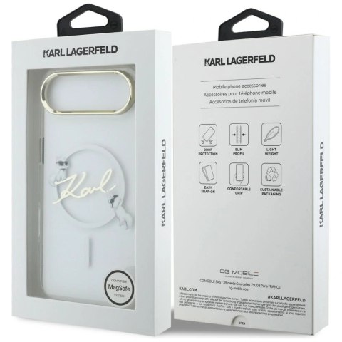 Etui Karl Lagerfeld IML Choupettes Karl Script Logo MagSafe na iPhone Air - przezroczyste