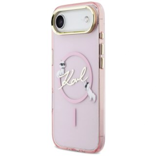 Etui Karl Lagerfeld IML Choupettes Karl Script Logo MagSafe na iPhone Air - różowe