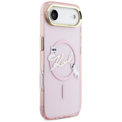 Etui Karl Lagerfeld IML Choupettes Karl Script Logo MagSafe na iPhone Air - różowe