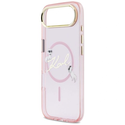 Etui Karl Lagerfeld IML Choupettes Karl Script Logo MagSafe na iPhone Air - różowe