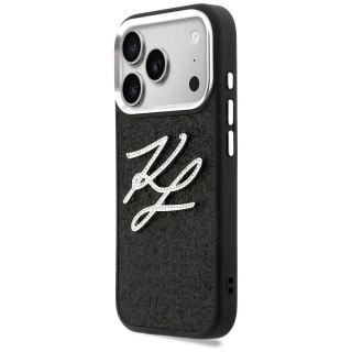 Etui Karl Lagerfeld IML Glitter KL Diamond Logo na iPhone 17 Pro - czarne