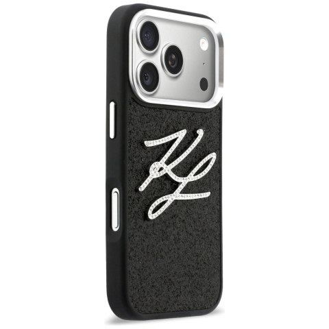 Etui Karl Lagerfeld IML Glitter KL Diamond Logo na iPhone 17 Pro - czarne