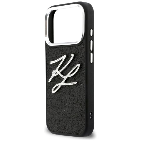 Etui Karl Lagerfeld IML Glitter KL Diamond Logo na iPhone 17 Pro - czarne