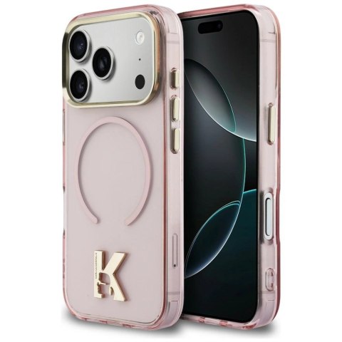 Etui Karl Lagerfeld IML K Head Logo MagSafe na iPhone 17 Pro - różowe