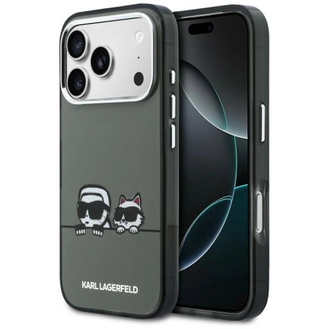 Etui Karl Lagerfeld IML Karl & Choupette Peekaboo Logo MagSafe na iPhone 17 Pro Max - czarne