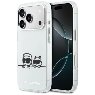 Etui Karl Lagerfeld IML Karl & Choupette Peekaboo Logo MagSafe na iPhone 17 Pro - białe