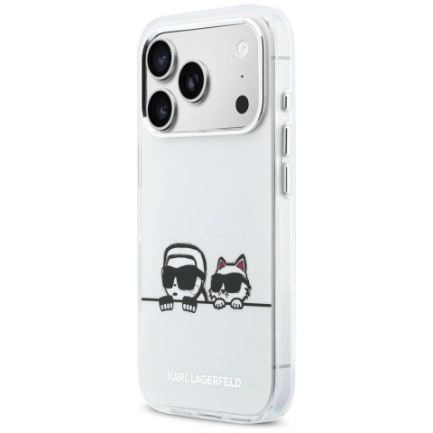 Etui Karl Lagerfeld IML Karl & Choupette Peekaboo Logo MagSafe na iPhone 17 Pro - białe