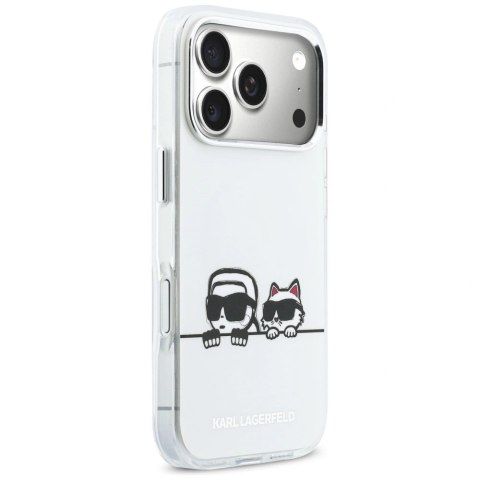 Etui Karl Lagerfeld IML Karl & Choupette Peekaboo Logo MagSafe na iPhone 17 Pro - białe