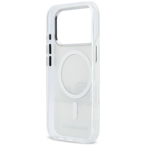 Etui Karl Lagerfeld IML Karl & Choupette Peekaboo Logo MagSafe na iPhone 17 Pro - białe